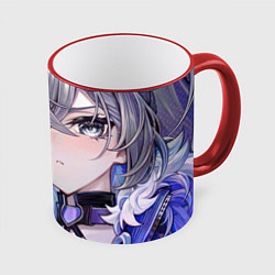 Кружка 3D Honkai Star Rail Silver Wolf, цвет: 3D-красный кант