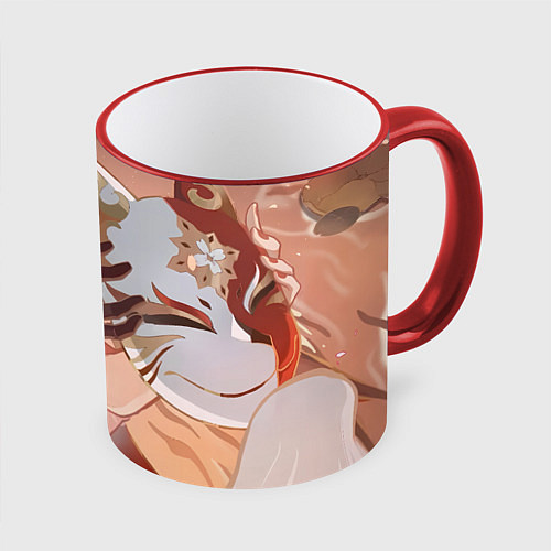 Кружка цветная Honkai Star Rail Sparkle and kitsune mask / 3D-Красный кант – фото 1