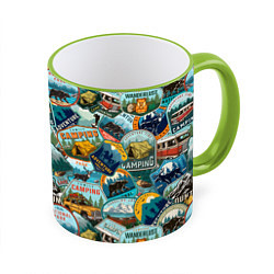 Кружка 3D Adventure stickers, цвет: 3D-светло-зеленый кант