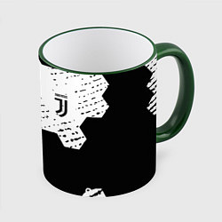 Кружка 3D Juventus hexagon black sport, цвет: 3D-зеленый кант