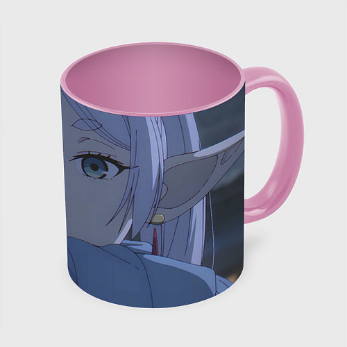 Кружка цветная Sousou no Frieren / 3D-Белый + розовый – фото 1