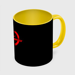 Кружка 3D Opel red logo, цвет: 3D-белый + желтый