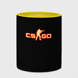 Кружка 3D CSGO огненное лого, цвет: 3D-белый + желтый — фото 2