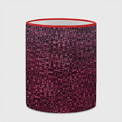 Кружка 3D Бордовая абстрактная рябь, цвет: 3D-красный кант — фото 2