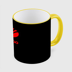 Кружка 3D Daewoo red logo, цвет: 3D-желтый кант
