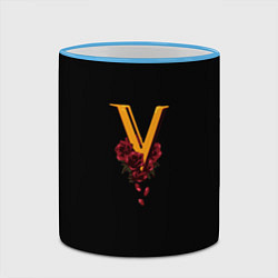Кружка 3D Valentinos logo Cyberpunk, цвет: 3D-небесно-голубой кант — фото 2