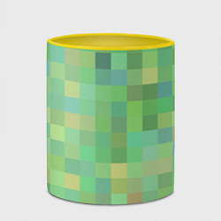 Кружка 3D Пиксели в зеленом, цвет: 3D-белый + желтый — фото 2