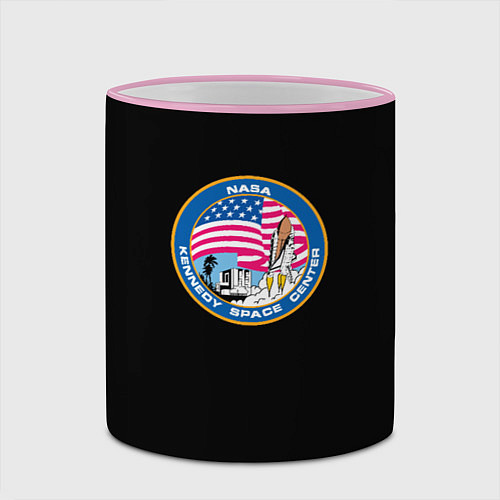 Кружка цветная NASA usa logo / 3D-Розовый кант – фото 2