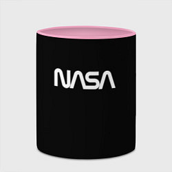 Кружка 3D Nasa white logo, цвет: 3D-белый + розовый — фото 2