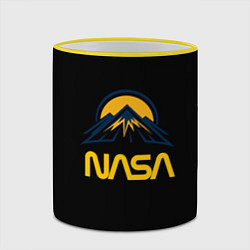 Кружка 3D Nasa горы лого, цвет: 3D-желтый кант — фото 2