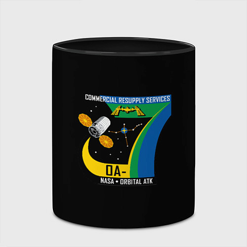 Кружка цветная Nasa space logo usa / 3D-Белый + черный – фото 2