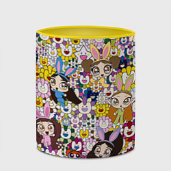 Кружка 3D Right now NewJeans and Takashi Murakami, цвет: 3D-белый + желтый — фото 2