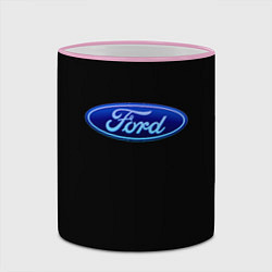 Кружка 3D Ford neon steel, цвет: 3D-розовый кант — фото 2