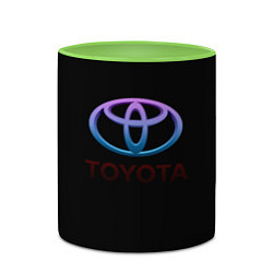 Кружка 3D Toyota neon steel, цвет: 3D-белый + светло-зеленый — фото 2