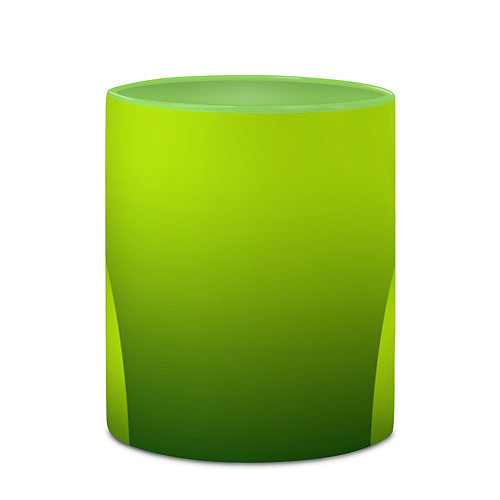 Кружка цветная Яркий зеленый градиентный комбинированный узор / 3D-Белый + светло-зеленый – фото 2