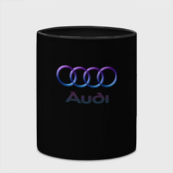 Кружка 3D Audi neon logo, цвет: 3D-белый + черный — фото 2