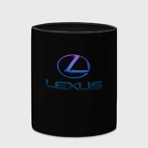 Кружка цветная Lexus авто неон / 3D-Белый + черный – фото 2