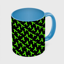 Кружка 3D Half life green logo, цвет: 3D-белый + небесно-голубой