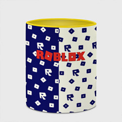 Кружка 3D Roblox pattern, цвет: 3D-белый + желтый — фото 2