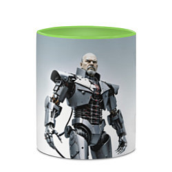 Кружка 3D Cyber Lenin - ai art, цвет: 3D-белый + светло-зеленый — фото 2