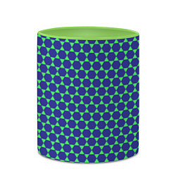 Кружка 3D Паттерн шестигранников, цвет: 3D-белый + светло-зеленый — фото 2