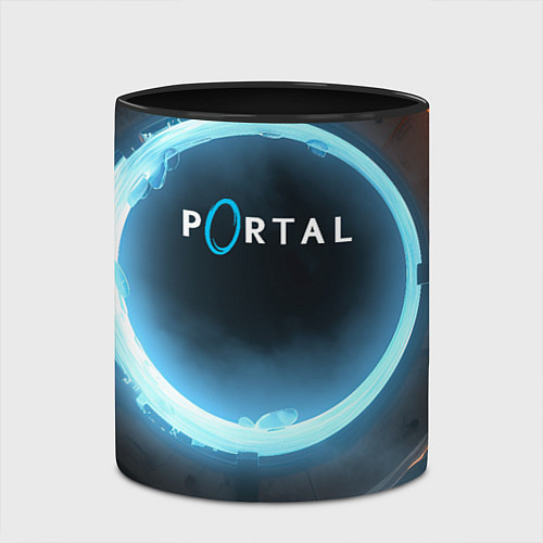 Кружка цветная Portal logo game / 3D-Белый + черный – фото 2