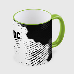 Кружка 3D AC DC текстура рок, цвет: 3D-светло-зеленый кант