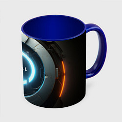 Кружка 3D Portal logo game, цвет: 3D-белый + синий