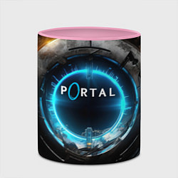 Кружка 3D Portal логотип игры, цвет: 3D-белый + розовый — фото 2