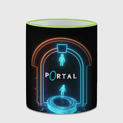 Кружка 3D Portal neon style logo, цвет: 3D-светло-зеленый кант — фото 2