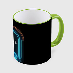 Кружка 3D Portal neon style logo, цвет: 3D-светло-зеленый кант