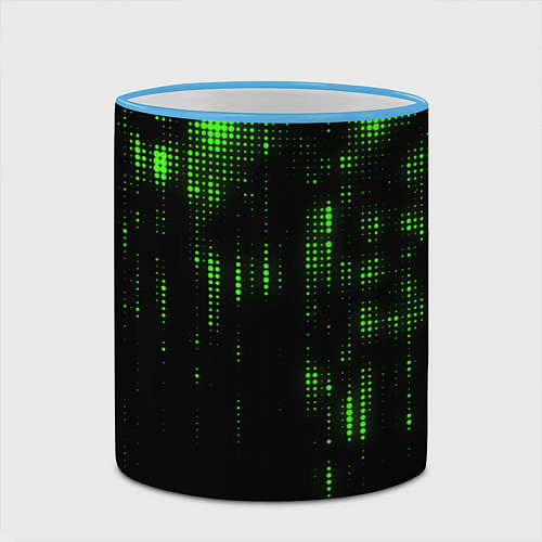 Кружка цветная Геометрический эффект матрицы / 3D-Небесно-голубой кант – фото 2