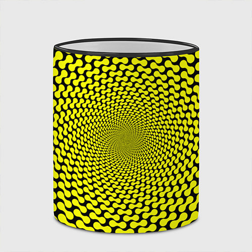 Кружка цветная Ядовитая геометрическая иллюзия / 3D-Черный кант – фото 2