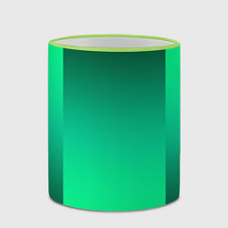 Кружка 3D Яркий зеленый градиентный комбинированный фон, цвет: 3D-светло-зеленый кант — фото 2