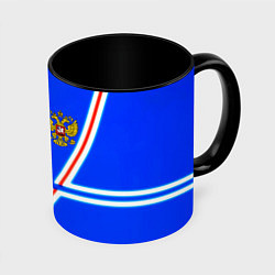 Кружка 3D Россия спорт текстура, цвет: 3D-белый + черный