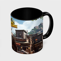Кружка 3D PUBG персонаж в маске, цвет: 3D-белый + черный