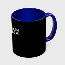 Кружка 3D Linkin parrk logo chester, цвет: 3D-белый + синий
