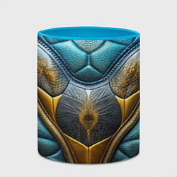 Кружка 3D Объемный футуристический текстурный костюм из кожи, цвет: 3D-белый + небесно-голубой — фото 2