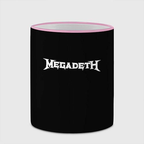 Кружка цветная Megadeth logo white / 3D-Розовый кант – фото 2