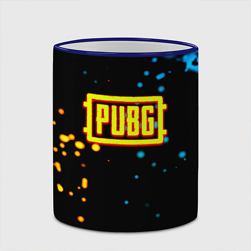 Кружка цветная PUBG огненное лого / 3D-Синий кант – фото 2