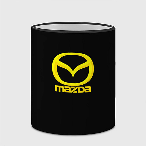 Кружка цветная Mazda yellow / 3D-Черный кант – фото 2