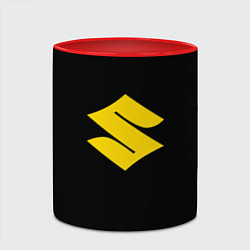 Кружка 3D Suzuki logo yellow, цвет: 3D-белый + красный — фото 2