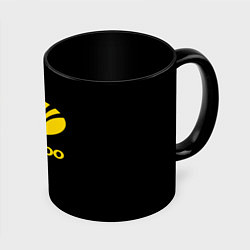 Кружка 3D Daewoo logo yellow, цвет: 3D-белый + черный