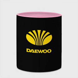 Кружка 3D Daewoo logo yellow, цвет: 3D-белый + розовый — фото 2