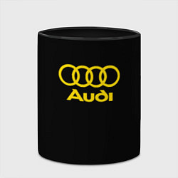 Кружка 3D Audi logo yellow, цвет: 3D-белый + черный — фото 2