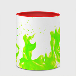 Кружка 3D Кислотный огонь, цвет: 3D-белый + красный — фото 2
