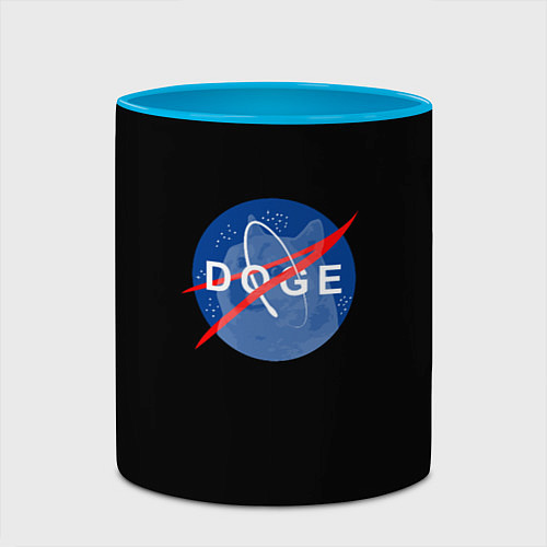 Кружка цветная Doge мем / 3D-Белый + небесно-голубой – фото 2