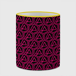 Кружка 3D Linkin park pink logo, цвет: 3D-желтый кант — фото 2