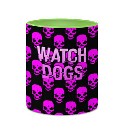 Кружка 3D Watch dogs neon skull, цвет: 3D-белый + светло-зеленый — фото 2