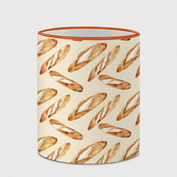 Кружка 3D The baguette pattern, цвет: 3D-оранжевый кант — фото 2